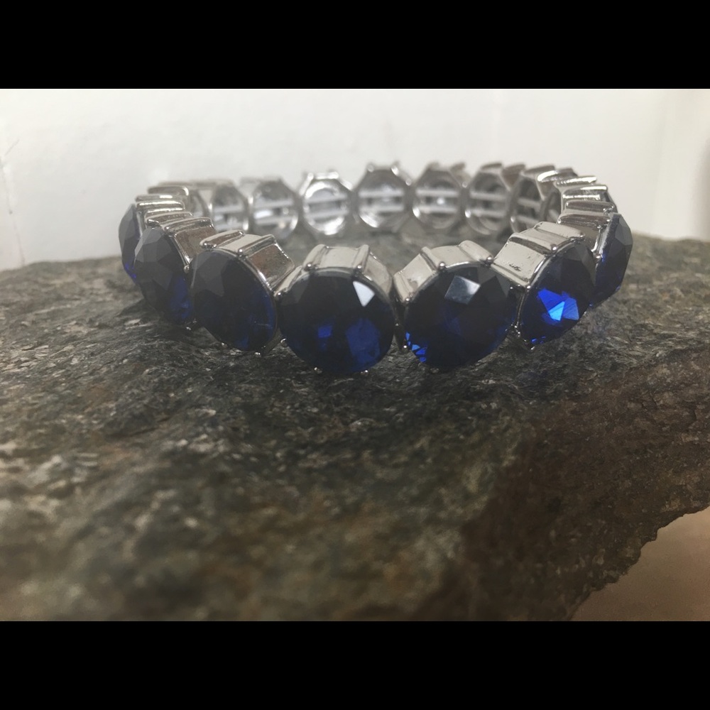 Navy Rhinestone Bracelet! - Picture 2 of 2